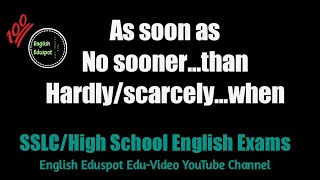 How to use As soon as No soonerThan HardlywhenScarcelywhenby English Eduspot Blog [upl. by Alben]