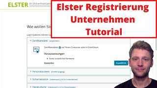 Elster Registrierung Unternehmen 2023 [upl. by Poock]