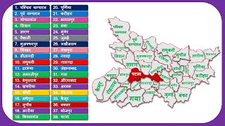 Bihar Districts Name बिहार के सभी जिले  Bihar Map [upl. by Eneloj]