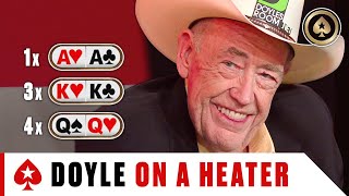 Doyle Brunson dealt KKQQAA crazy amount of times ♠️Best of The Big Game ♠️ PokerStars [upl. by Pollerd]