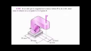 Resistencia de Materiales carga excéntrica ejercicio 4102 Beer and Johnston [upl. by Jedediah]