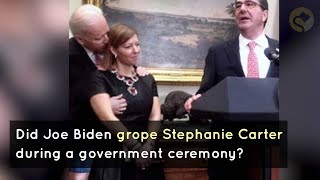 Did Joe Biden Grope Stephanie Carter During a Government Ceremony [upl. by Ahsema168]