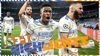 HIGHLIGHTS  Real Madrid 31 Manchester City  UEFA Champions League [upl. by Sinaj]