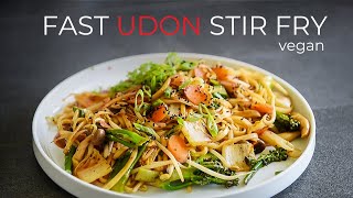 FAST Weeknight Udon Noodles Stir Fry Recipe [upl. by Gaston]