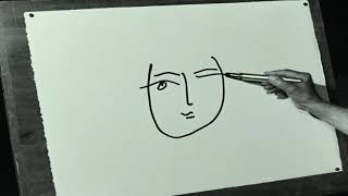 Watch Picasso Draw a Face 4K [upl. by Wulfe944]