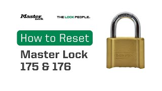 How to Reset Master Lock No 175 and 176 [upl. by Aviv760]