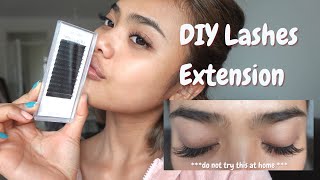 DIY lashes extension at home  Permanent individual extension [upl. by Hsirehc654]