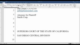 How to Prepare and Format a Legal Pleading in Word 2016 [upl. by Ellerrehs]