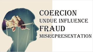 Coercion Undue Influence Fraud Misrepresentation  Indian Contract Act 1872  Law Guru [upl. by Pylle]