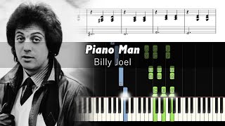 Billy Joel  Piano Man  Piano Tutorial  SHEETS  tbt [upl. by Amesari]