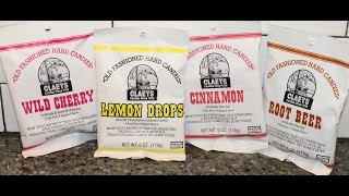 Claeys Old Fashioned Hard Candies Wild Cherry Lemon Drops Cinnamon amp Root Beer Review [upl. by Ykceb125]