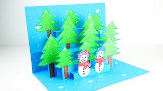 3D Christmas Pop Up card  Christmas Pop Up Greeting Card Tutorial Easy DIY [upl. by Vrablik]