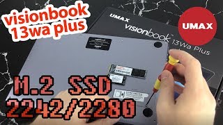 Přidání disku M2 SATA SSD 22422280 do UMAX Visionbook 13Wa Plus [upl. by Hagile]