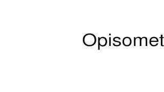 How to pronounce Opisometer [upl. by Leicam]