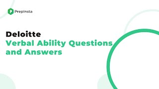 Deloitte English Verbal Ability Questions and Answers [upl. by Buskus]