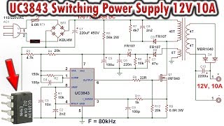 UC3843 Switching Power Supply 12V 10A [upl. by Farlee]