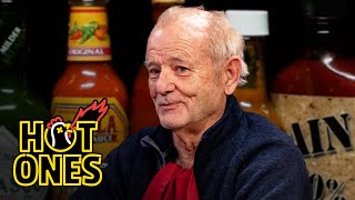 Bill Murray Doesn’t Flinch While Eating Spicy Wings  Hot Ones [upl. by Risa]