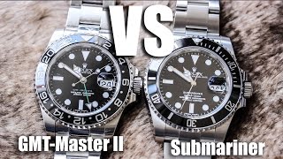 Rolex Submariner Vs Rolex GMTMaster II [upl. by Mozza]