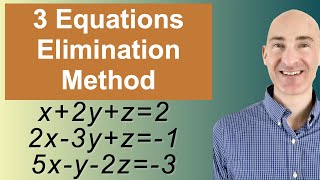 Solving Systems of 3 Equations Elimination [upl. by Rednasxela213]