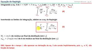 Destilação Diferencial  Equação de Rayleigh [upl. by Weisbart477]