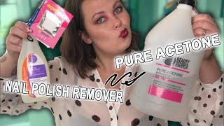 REMOVING GEL POLISH AT HOME  ACETONE vs NAIL POLISH REMOVER [upl. by Pratte]