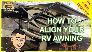 RV Awning Canvas And Arm Alignment  How To Adjust And Fix – RV 5 Minute Tech Tips amp Tricks [upl. by Phillane]