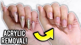 Remove Acrylic Nails At Home Step By Step HowTo Tutorial [upl. by Hsu]