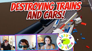 Cars and Trains for Kids DESTROYING VEHICLES IN ROBLOX [upl. by Nygem]