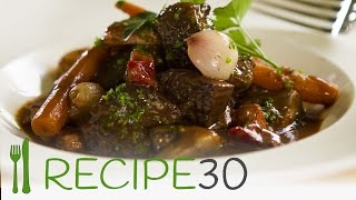 BOEUF beef BOURGUIGNON  By RECIPE30com [upl. by Analart]