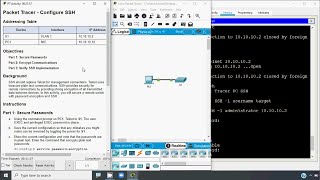 136 Packet Tracer  Configure SSH [upl. by Eisoj231]