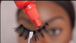 Easy Eyelash Tutorial  How To Apply Strip Lashes [upl. by Nnylyahs357]