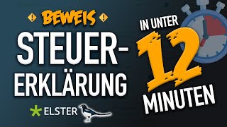 BEWEIS Steuererklärung Elster selber machen in 12 Minuten  Elster ausfüllen Steuererklärung 2020 [upl. by Elysee342]