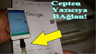 Cep Telefonundan YAZICIYA Kablolu Bağlanarak ÇIKTI Almak [upl. by Rosaline827]