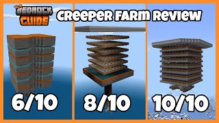 Minecraft Bedrock Creeper Farm 119  Review [upl. by Burget]