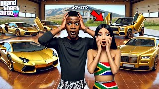 😱Franklin SHOCKED To See His Africans Cousin Secret Billionaire GarageGTA 5 Real Life Mod [upl. by Elyad]