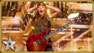 GOLDEN BUZZER winner Olly Pearson rocks with QUEEN guitar solo  Auditions  BGT 2025 [upl. by Anecuza]