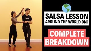 Salsa On 1  Intermediate Salsa Lesson  Around The World FULL BREAKDOWN  TheDanceDojocom [upl. by Lonni]