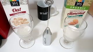 Oat Milk vs Almond Milk part 2 Frothing Test [upl. by Atiuqad]