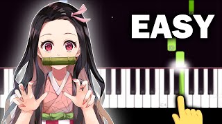 Nezukos Theme  Demon Slayer Kimetsu no Yaiba  EASY Piano tutorial [upl. by Conard]