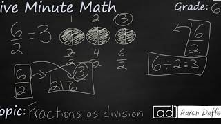 6th Grade Math Fractions as Division [upl. by Annekahs]