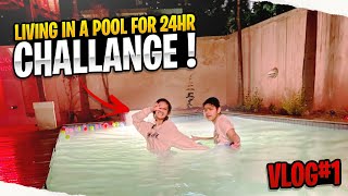 24 HOURS IN POOL CHALLENGE with my brother’s LR7 MOON [upl. by Dela]