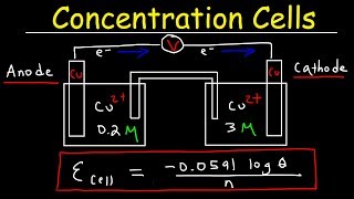 Concentration Cells amp Cell Potential Calculations  Electrochemistry [upl. by Bisset]