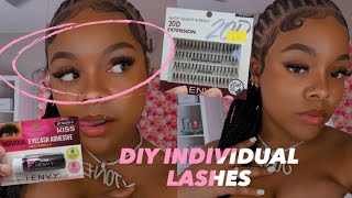 DIY Individual EYELASH EXTENSIONS  at home  💗  HIGHLY REQUESTED [upl. by Enirhtac]