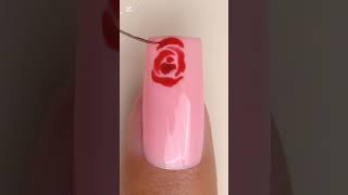 Red Rose nail design easynaildesignsforbignners nails simplenails nailart [upl. by Lund]