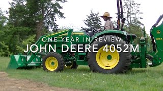 John Deere 4052M amp 485a backhoe  Land Clearing Review [upl. by Nevag]