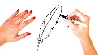 How To Draw A Feather Step By Step  Feather Drawing EASY  Drawing Tutorial [upl. by Haig]