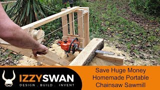 50 Dollar Portable Sawmill  Chainsaw Mill [upl. by Ytte]