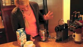 Nespresso Aeroccino Plus Frother Review Frothing Almond Milk [upl. by Alledi625]